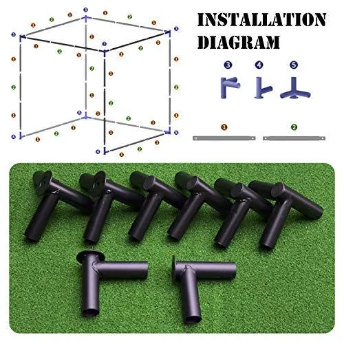 10 Foot Steel Golf Cage - Home Golf Driving Range - Golf Cage Set