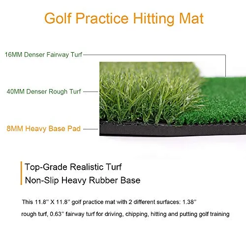 12x12 Golf Hitting Mat - Dual Surface Backyard Golf Mat