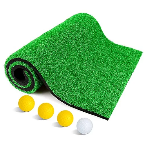 12x24 Golf Chipping Pad Mat - Golf Tee, 4 Balls - Small Golf Hitting Mat