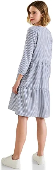 143566 Dress Blue White Striped - Street One