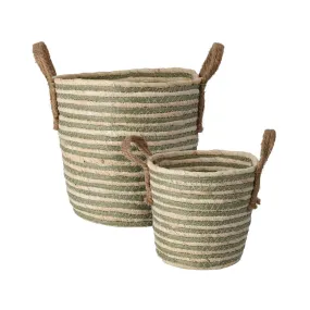 2 Straw Baskets Set