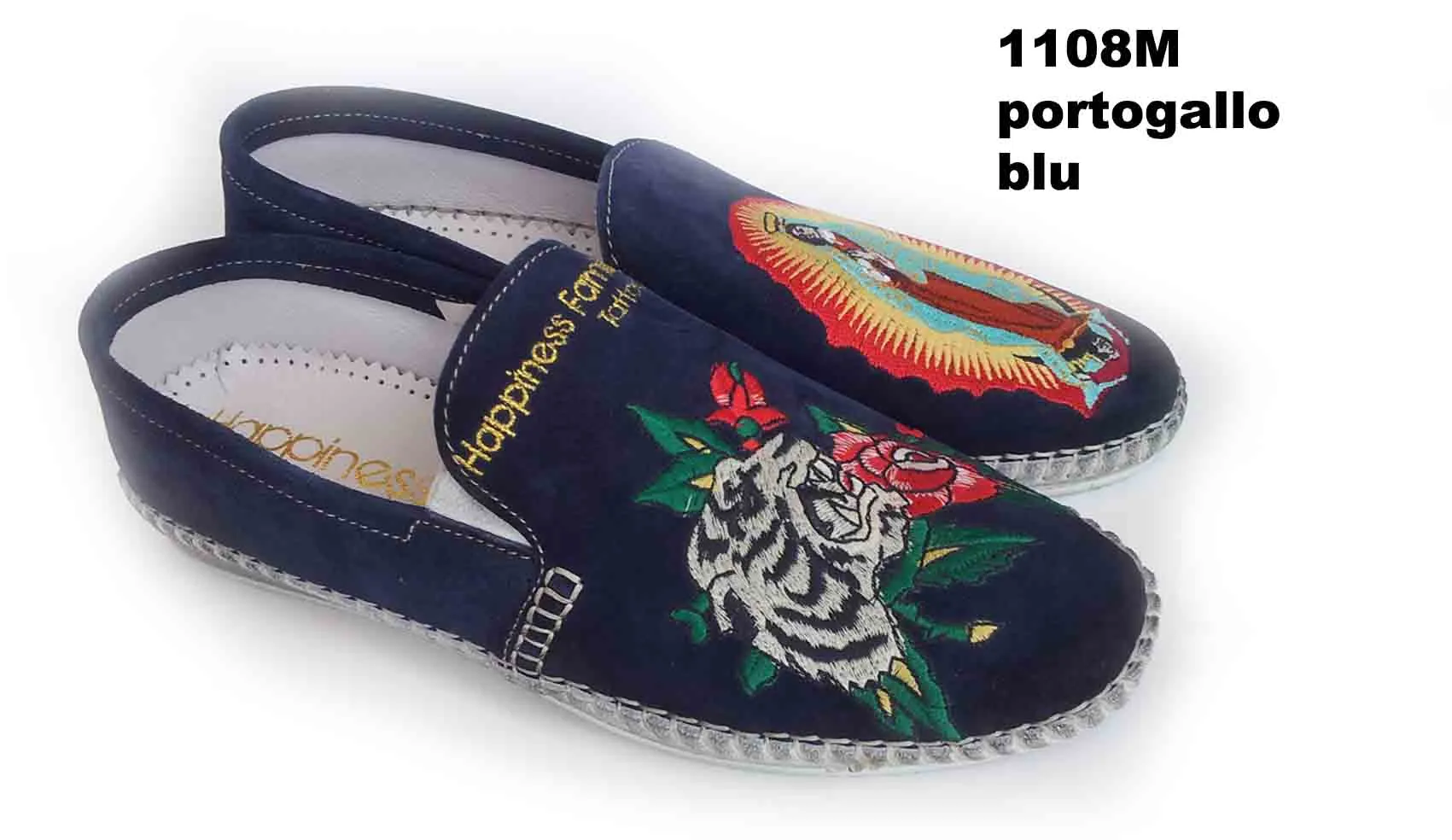 44-BLUE ASYMMETRIC TATTOO LOAFERS - LAST PAIR