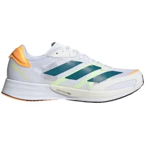 Adidas Adizero Adios 6 Men's Running Shoes, Cloud White/Real Teal/Flash Orange, Size 8.5 D Medium