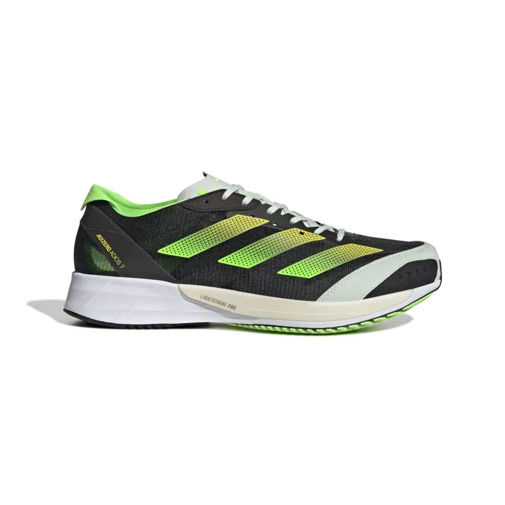 Adidas Adizero Adios 7 - Core Black/Beam Yellow/Solar Green - Size 11.5 D Medium