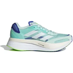 Adidas Adizero Boston 10 Men's Running Shoes - Halo Mint/Cloud White/Sonic Ink, Size 6.5 D Medium.