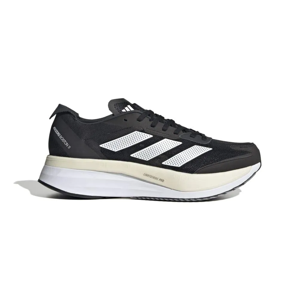 Adidas Adizero Boston 11 Men's Running Shoes, Black/White/Carbon, Size 11