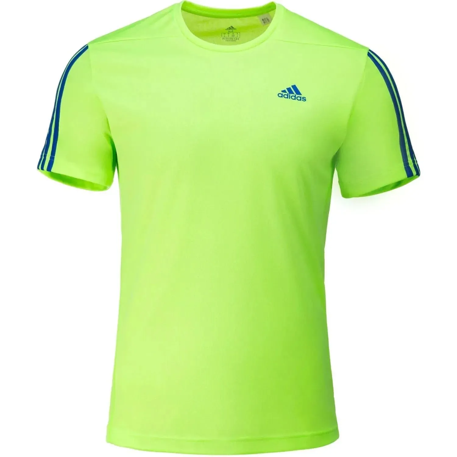 adidas AeroReady Green Running Top with 3 Stripes - Short Sleeve for Men