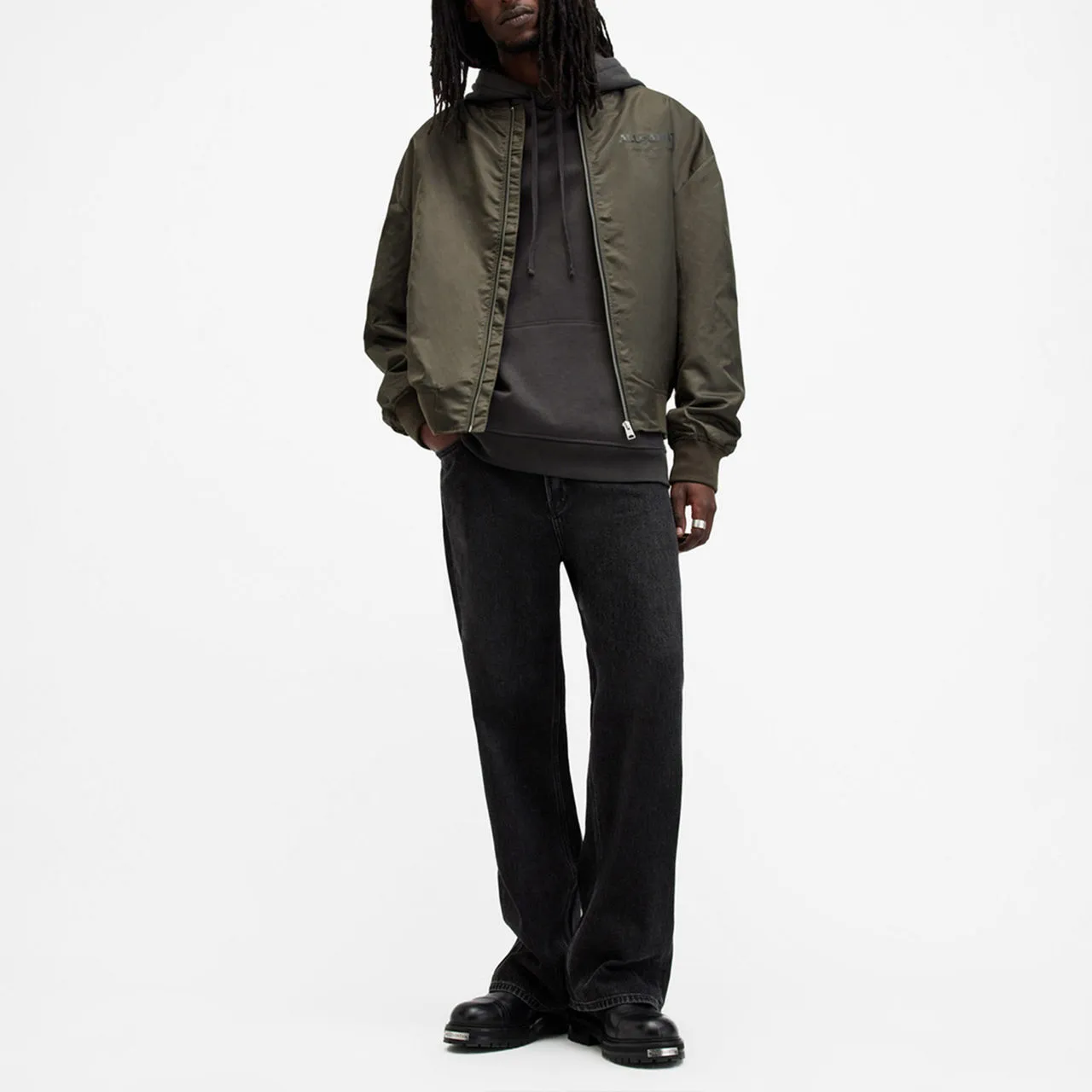 ALLSAINTS Underground Logo Bomber Jacket - Green