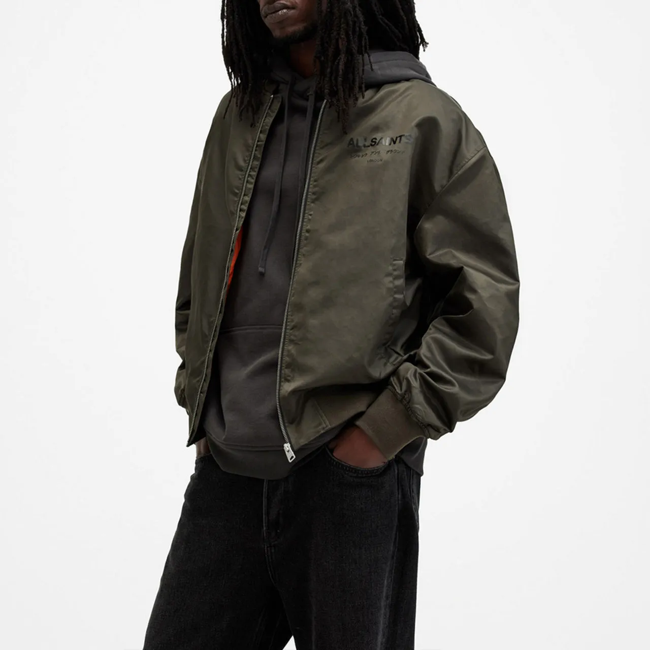 ALLSAINTS Underground Logo Bomber Jacket - Green