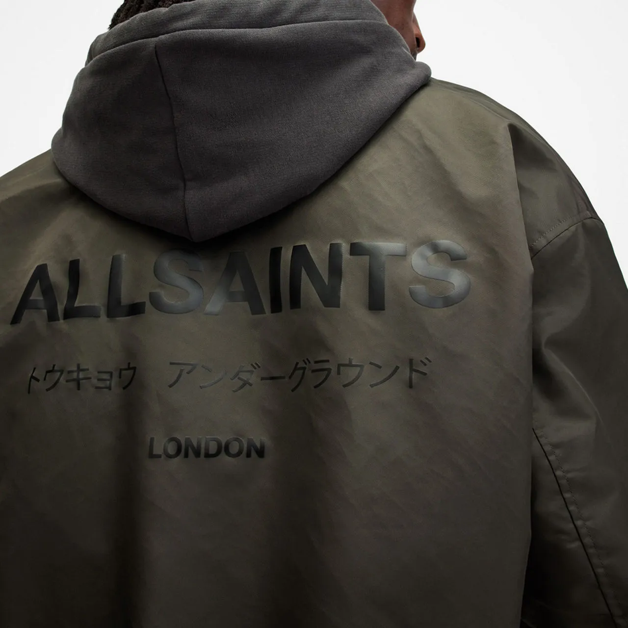 ALLSAINTS Underground Logo Bomber Jacket - Green