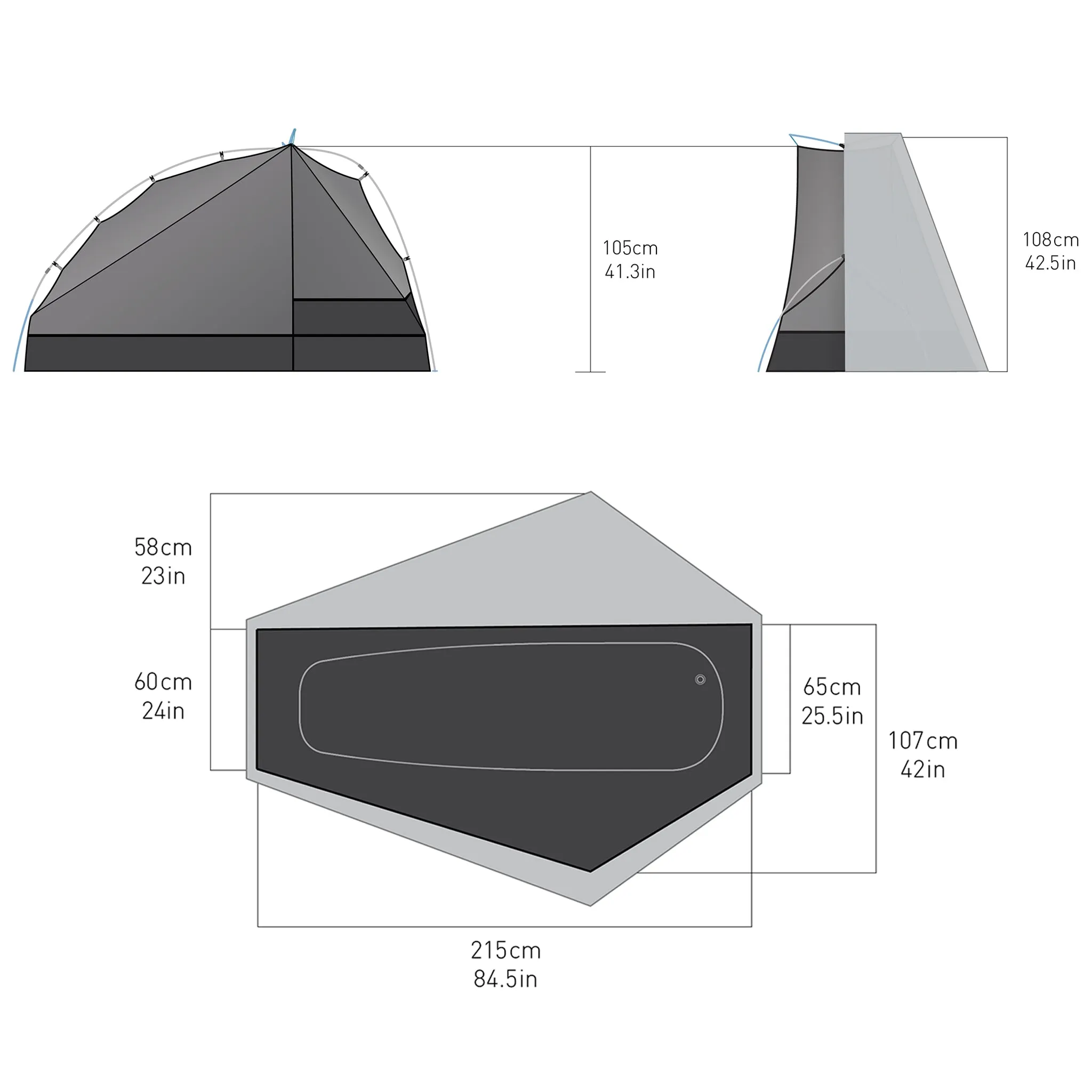 Alto Ultralight Tent - Semi-Free Standing - Like New.