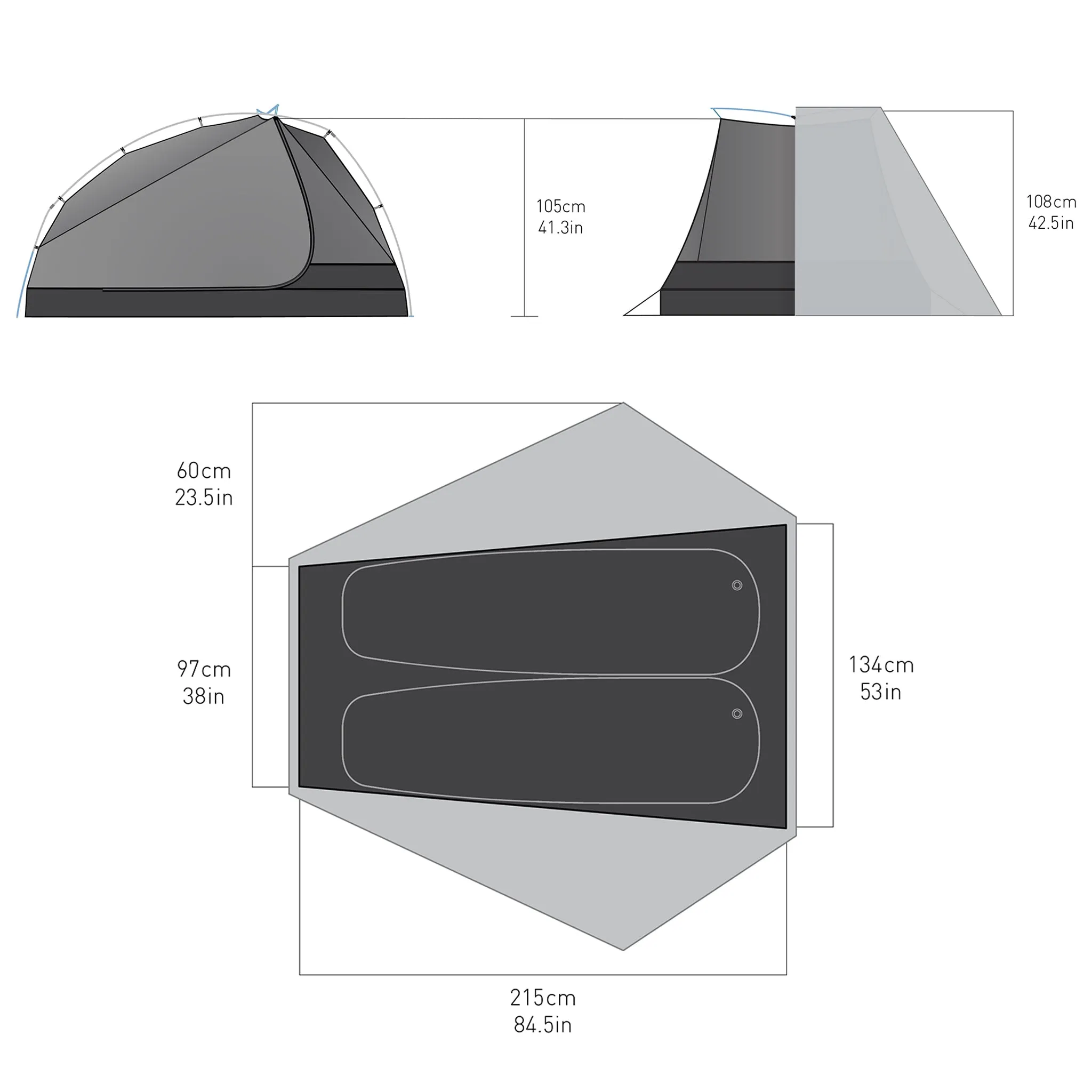 Alto Ultralight Tent - Semi-Free Standing - Like New.