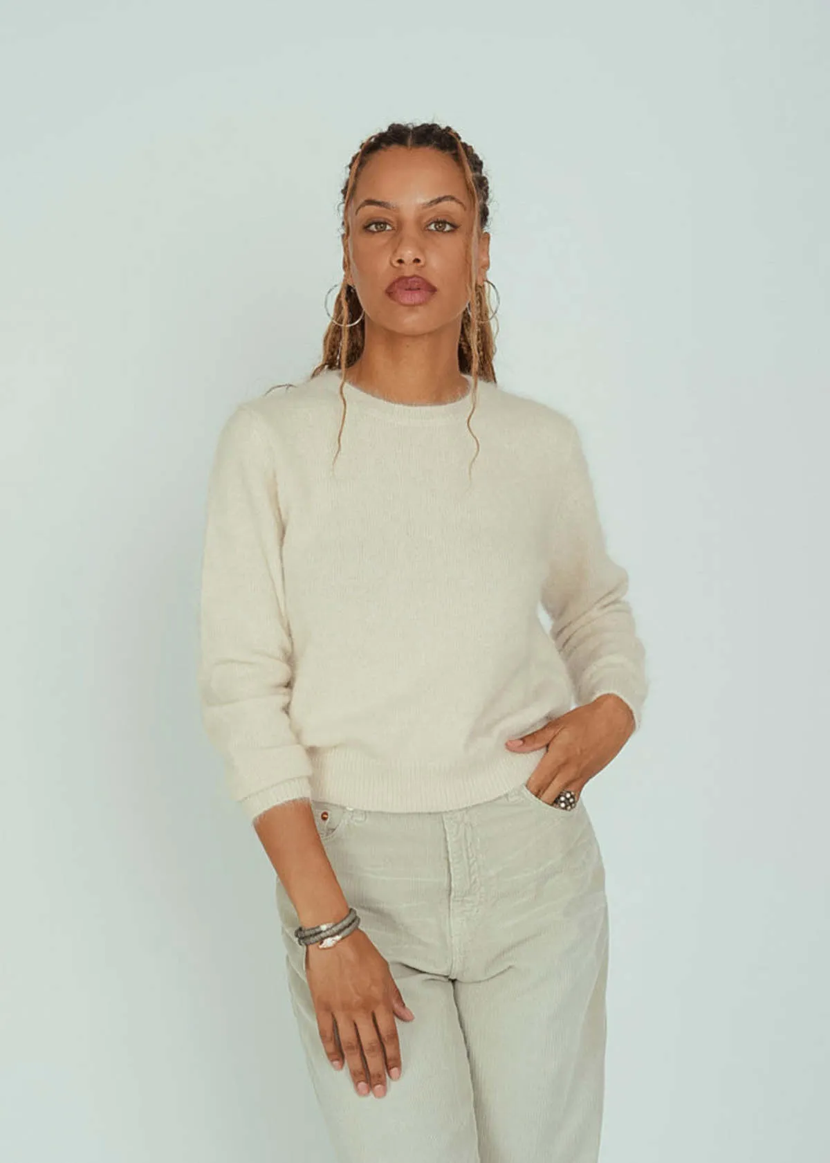 Angora Datti Sweater - Parchment