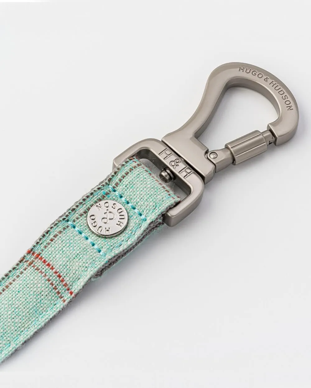 Aqua Checked Tweed Dog Lead