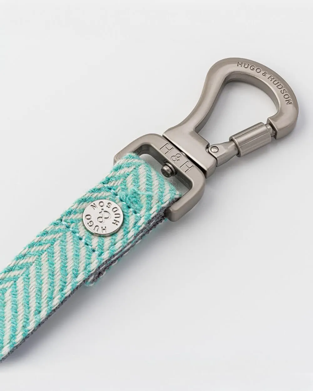 Aqua Herringbone Tweed Dog Lead