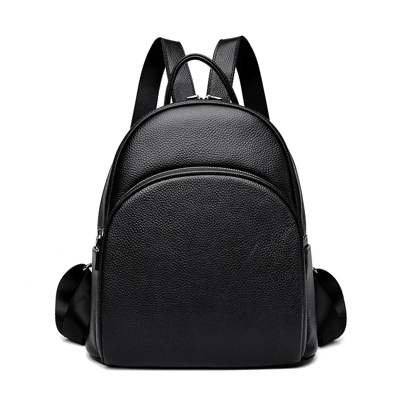 Ashore Shop - Women's Leather Backpacks - Luxury Solid Color Cow Leather Backpack