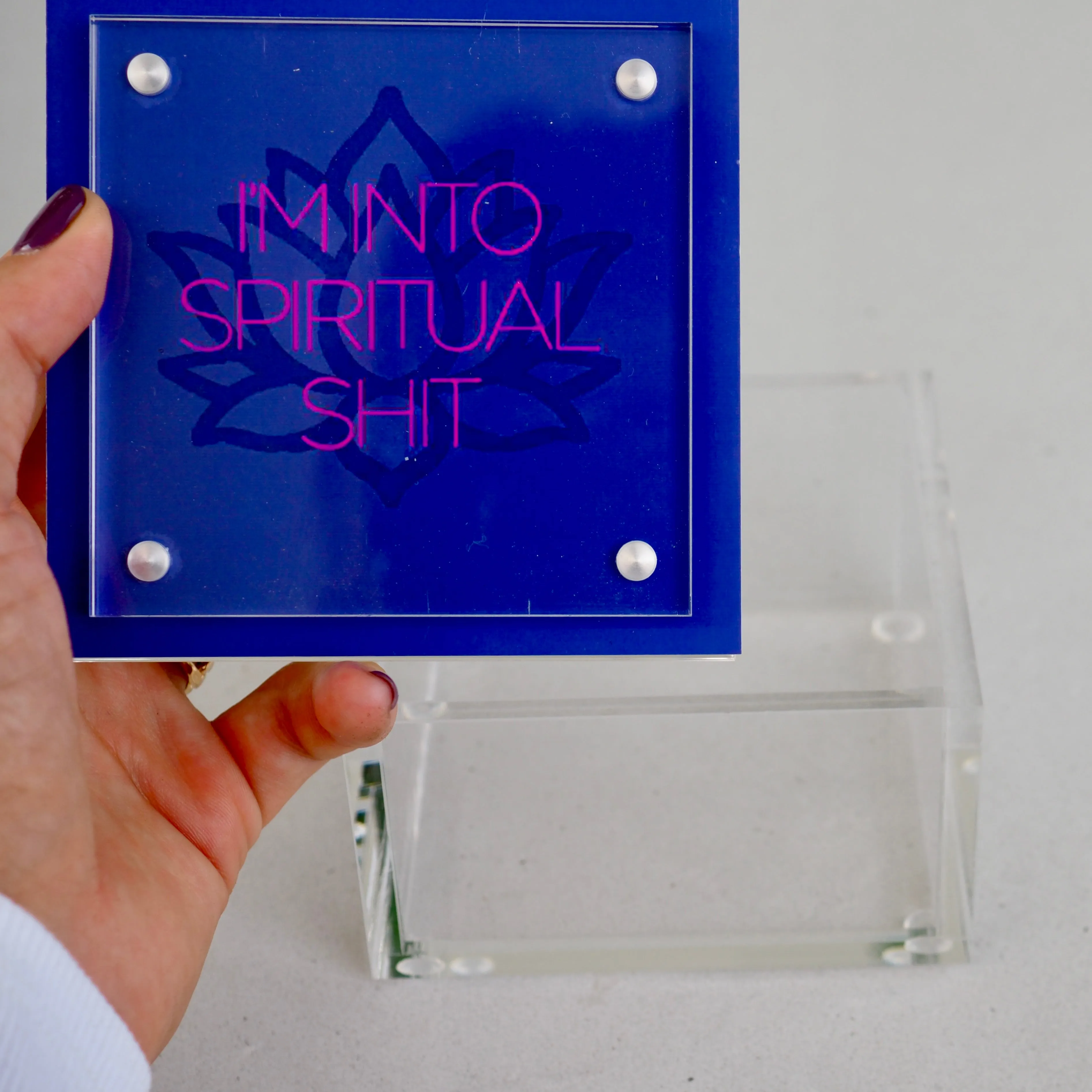 BALANCE - LUCITE BOX + SPIRITUAL ITEMS