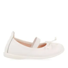 Bancigny girls white leather ballet flats