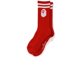 Bape Ape Head Socks in Red - Shop Now for Limited Edition Streetwear