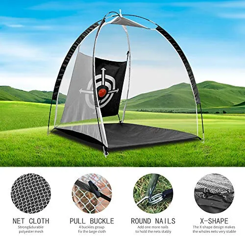 BASIC Golf Practice Net - Black Net 1m and 2m