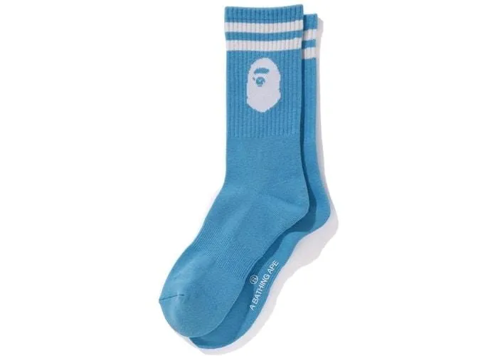 Bathing Ape Blue Ape Head Socks