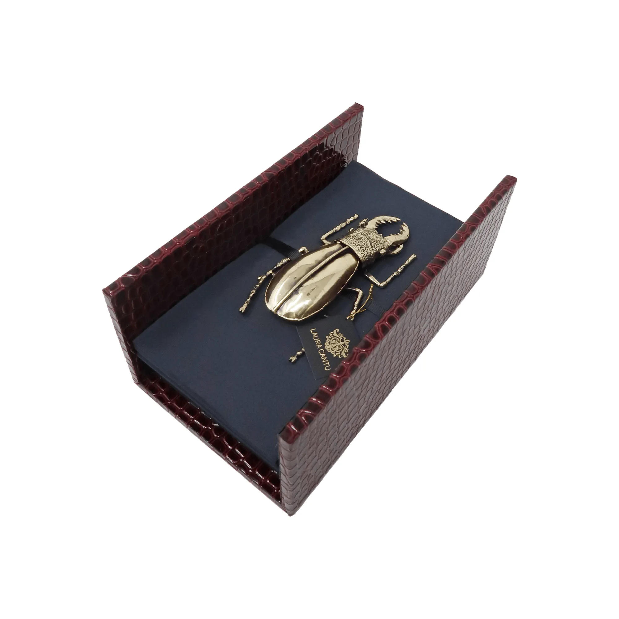 Beetle Napkin Holder - Rectangular Leather Design (20 Napkins)