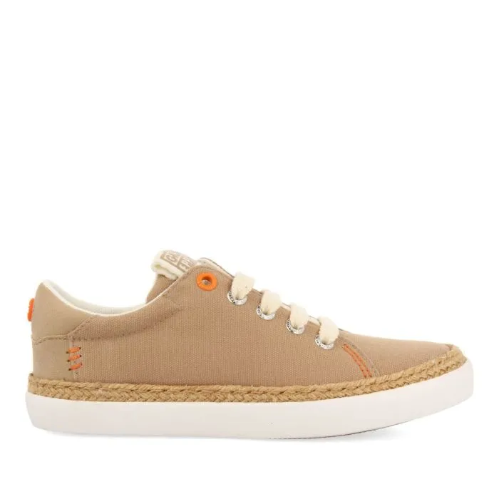 BEIGE SNEAKERS WITH RAFFIA DETAIL AND COLOR ACCENTS FOR BOYS AND GIRLS TUNJE