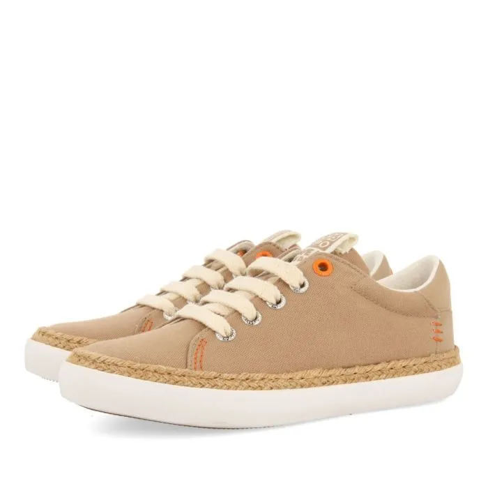 BEIGE SNEAKERS WITH RAFFIA DETAIL AND COLOR ACCENTS FOR BOYS AND GIRLS TUNJE