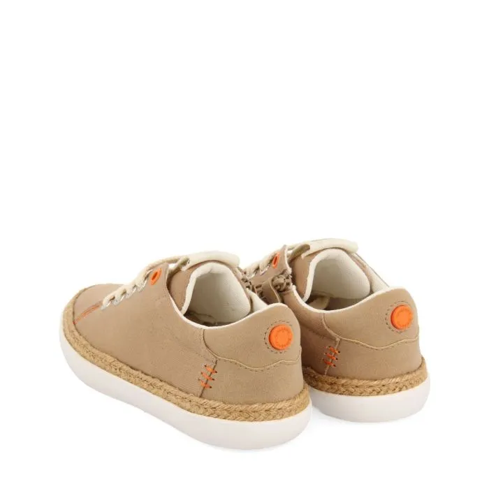 BEIGE SNEAKERS WITH RAFFIA DETAIL AND COLOR ACCENTS FOR BOYS AND GIRLS TUNJE