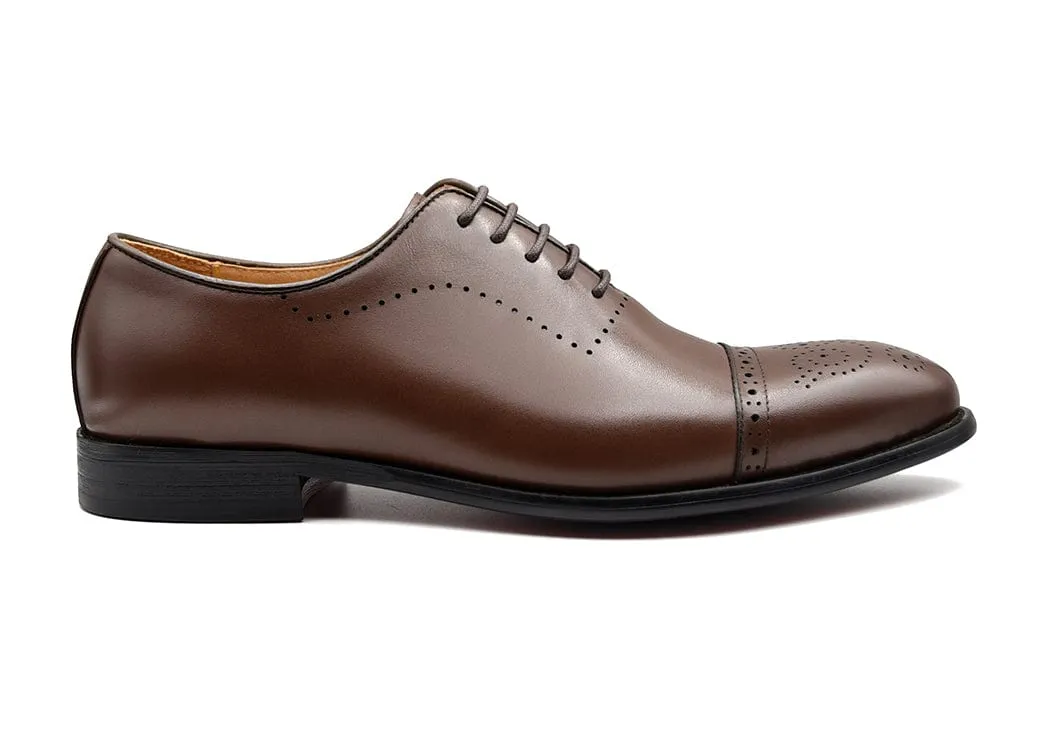 BENEDICT | Cognac Cap Toe Oxfords - Shop Now