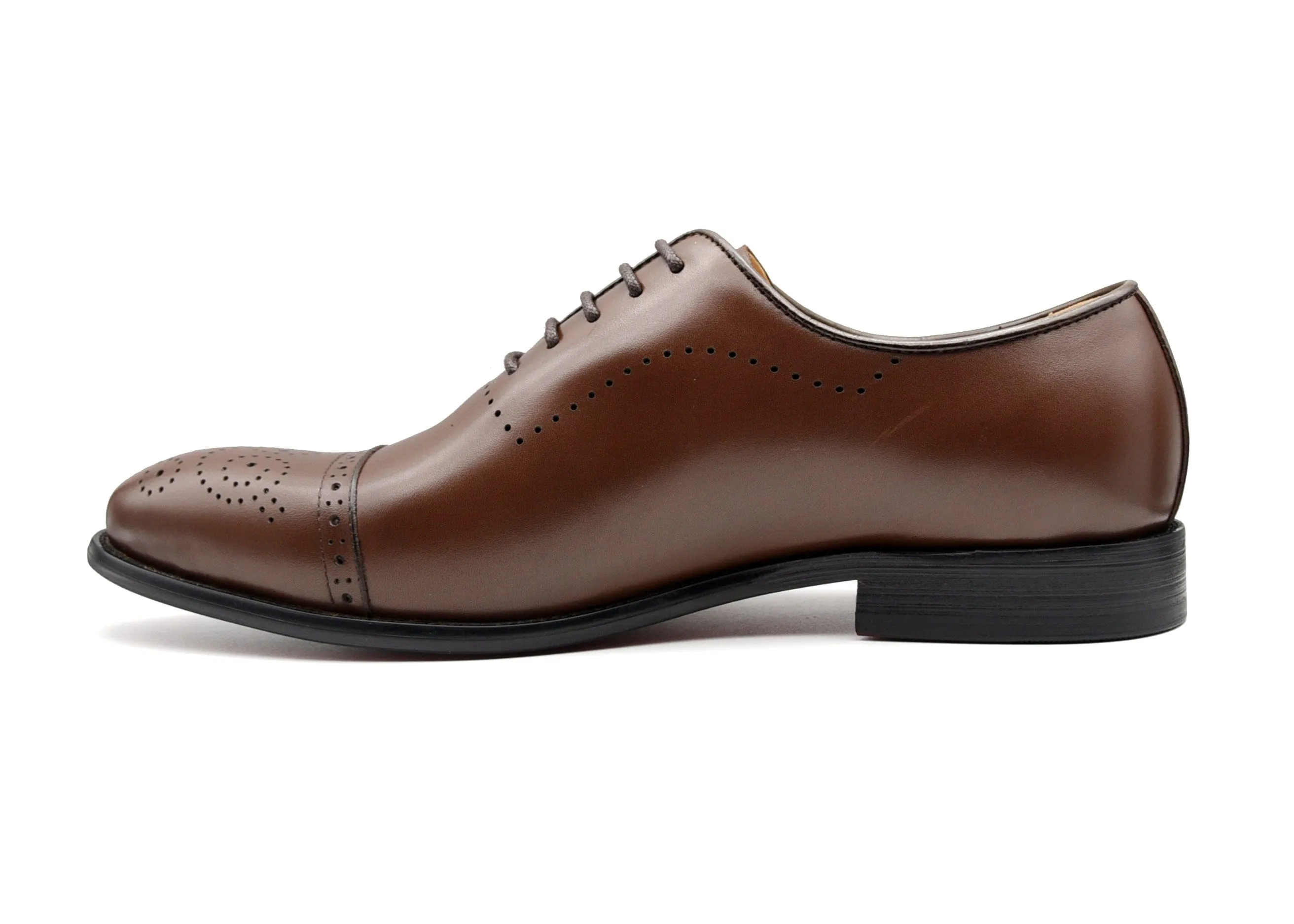 BENEDICT | Cognac Cap Toe Oxfords - Shop Now