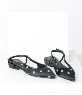 Black and White Polka Dot Slingback Flats.