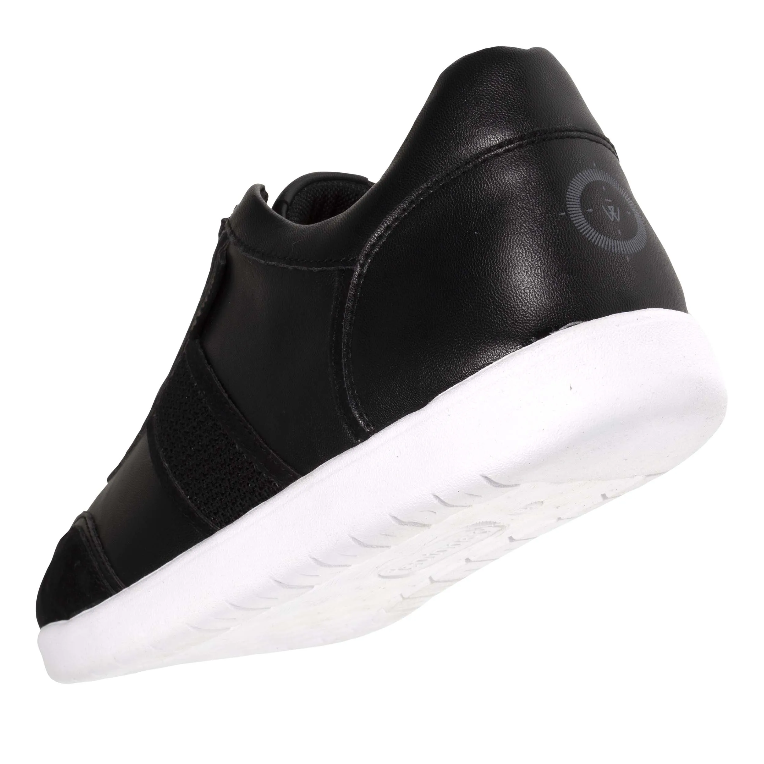 Black Comfort Men's Sneakers with Mixed Materials