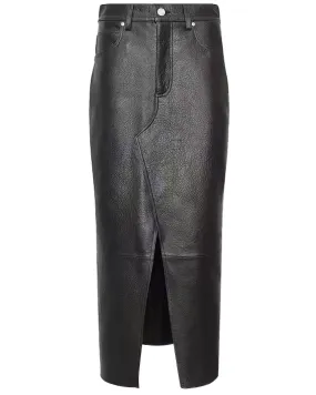 Black Leather Maxi Skirt | Shop Now