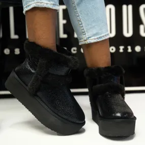 Black platform bootie Tasha - stylish and comfortable.