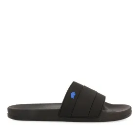 BLACK SLIPPERS WITH BLUE DETAIL FOR MEN BORGETTO