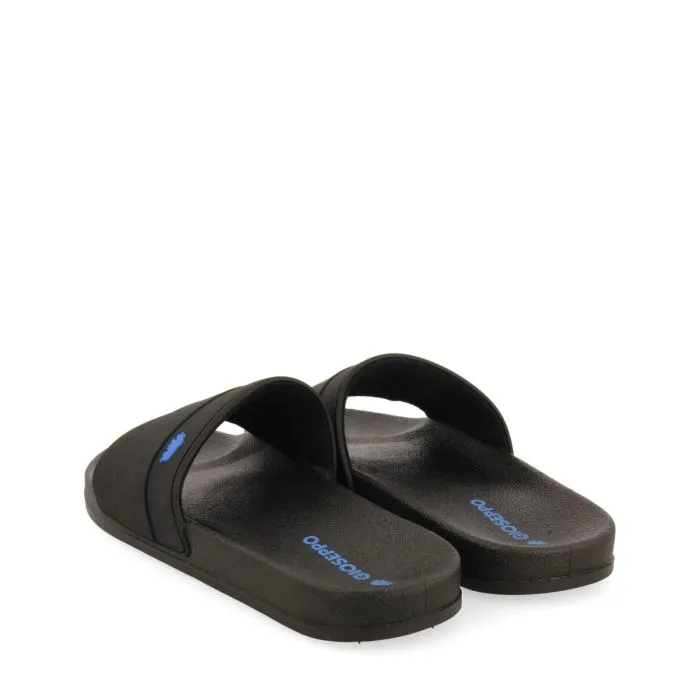 BLACK SLIPPERS WITH BLUE DETAIL FOR MEN BORGETTO