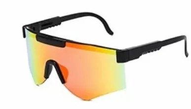 Black Sport Sunglasses with Red Lens