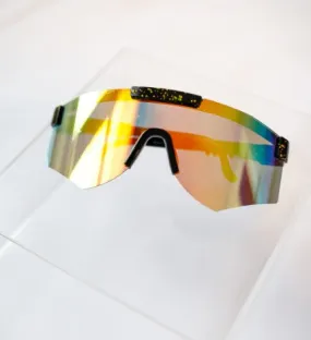 Black Sports Sunglasses with Yellow Lens