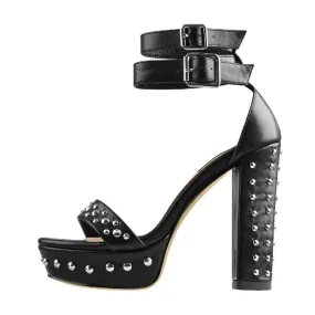 Black Trhijard Sandals - Shop Now