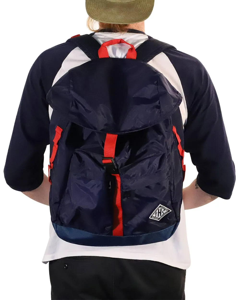 Blue Foldable Drawstring Backpack