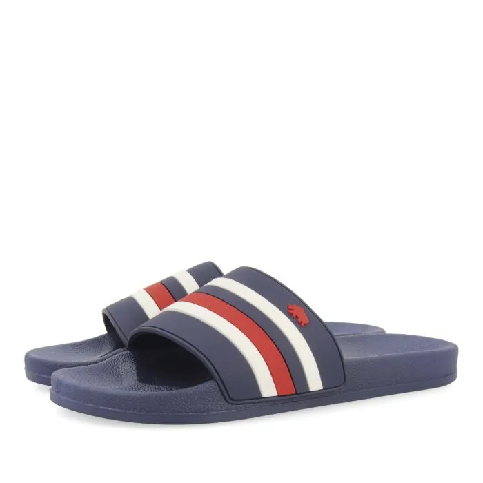 BLUE NAVY SLIPPERS WITH COLOR DETAILS FOR MEN BURGIO