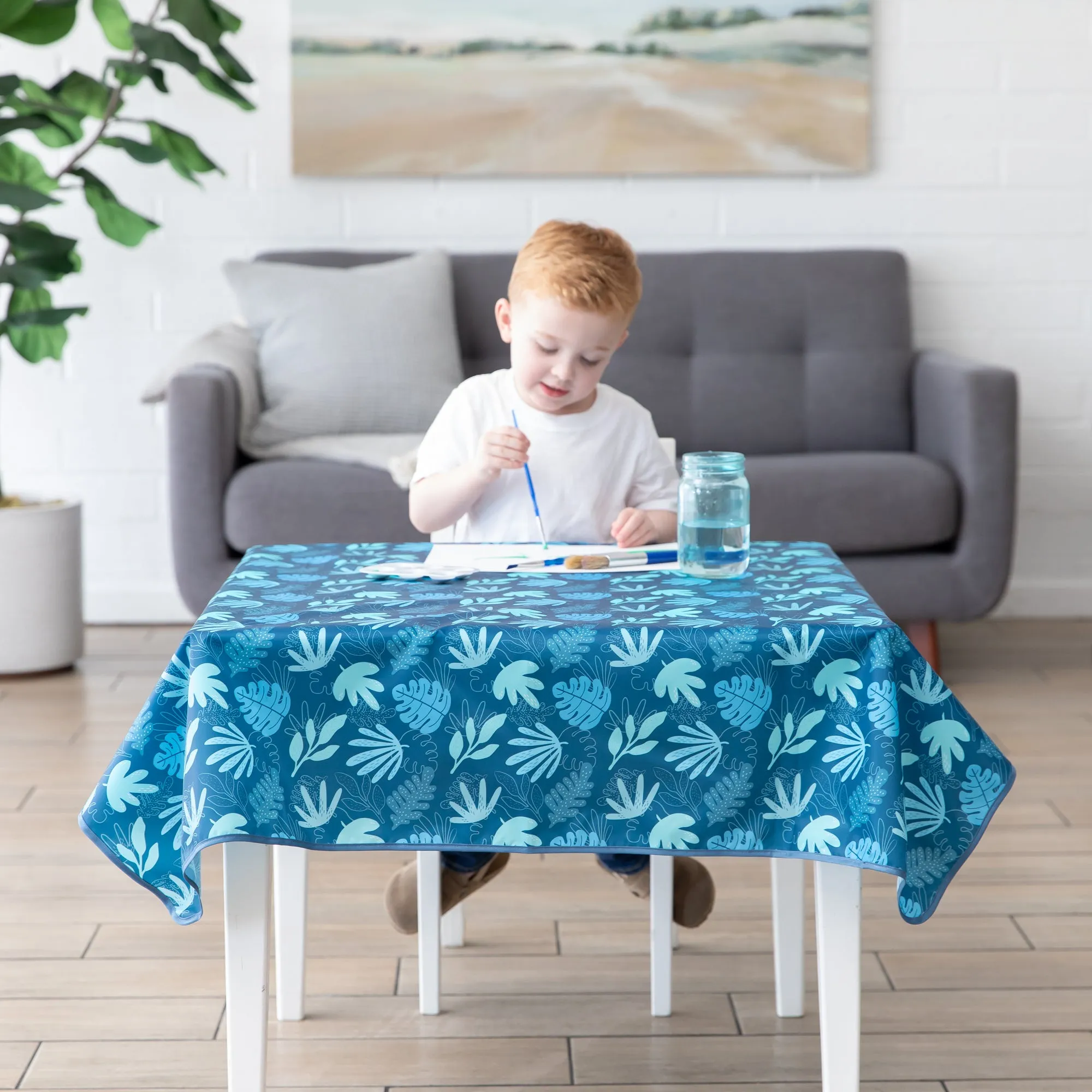 Blue Tropic Splat Mat | Durable & Easy-to-Clean | Ideal for Messy Activities