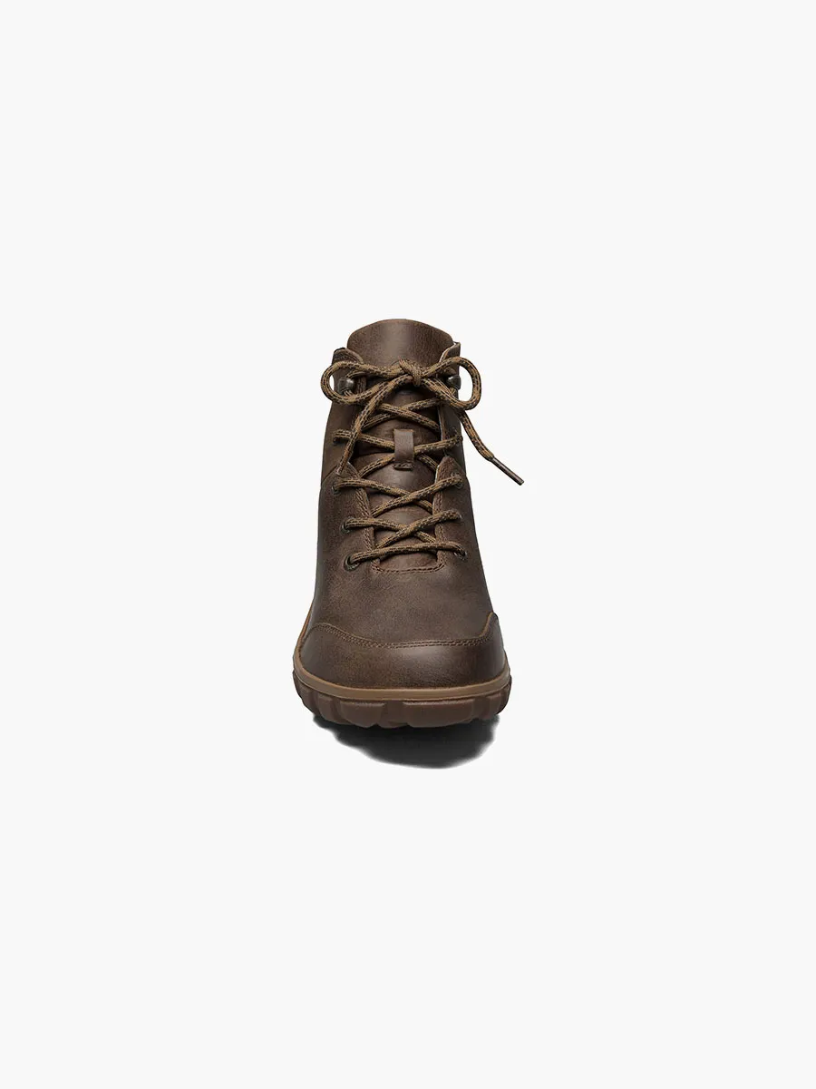 Bogs Mens Classic Casual Waterproof Leather Hiker- Cognac Smoother leather