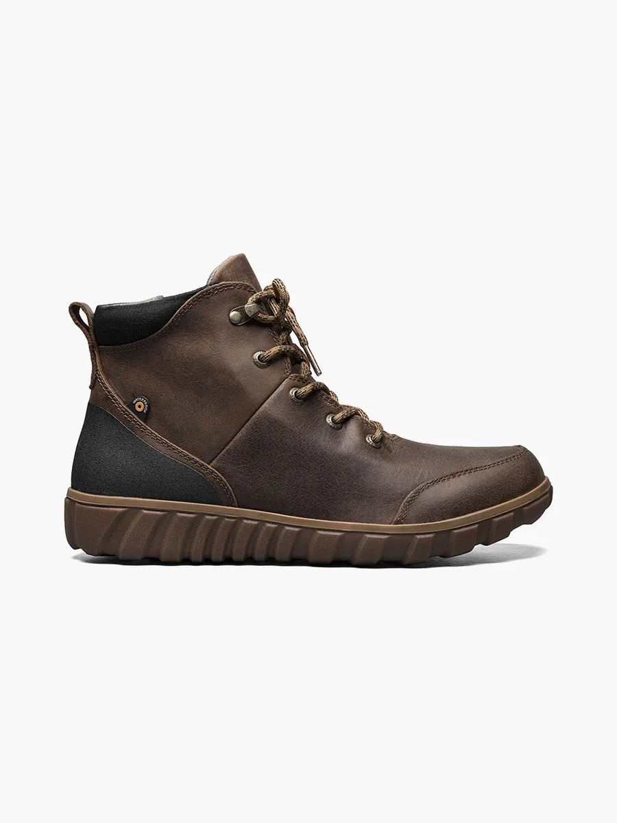 Bogs Mens Classic Casual Waterproof Leather Hiker- Cognac Smoother leather