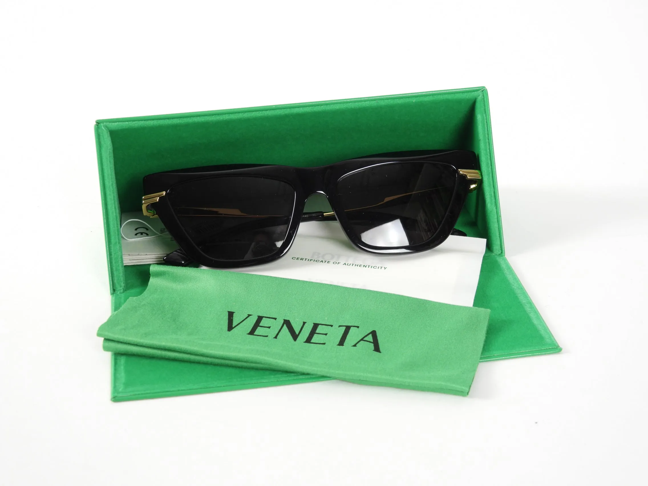 Bottega Veneta Black Cat Eye Sunglasses