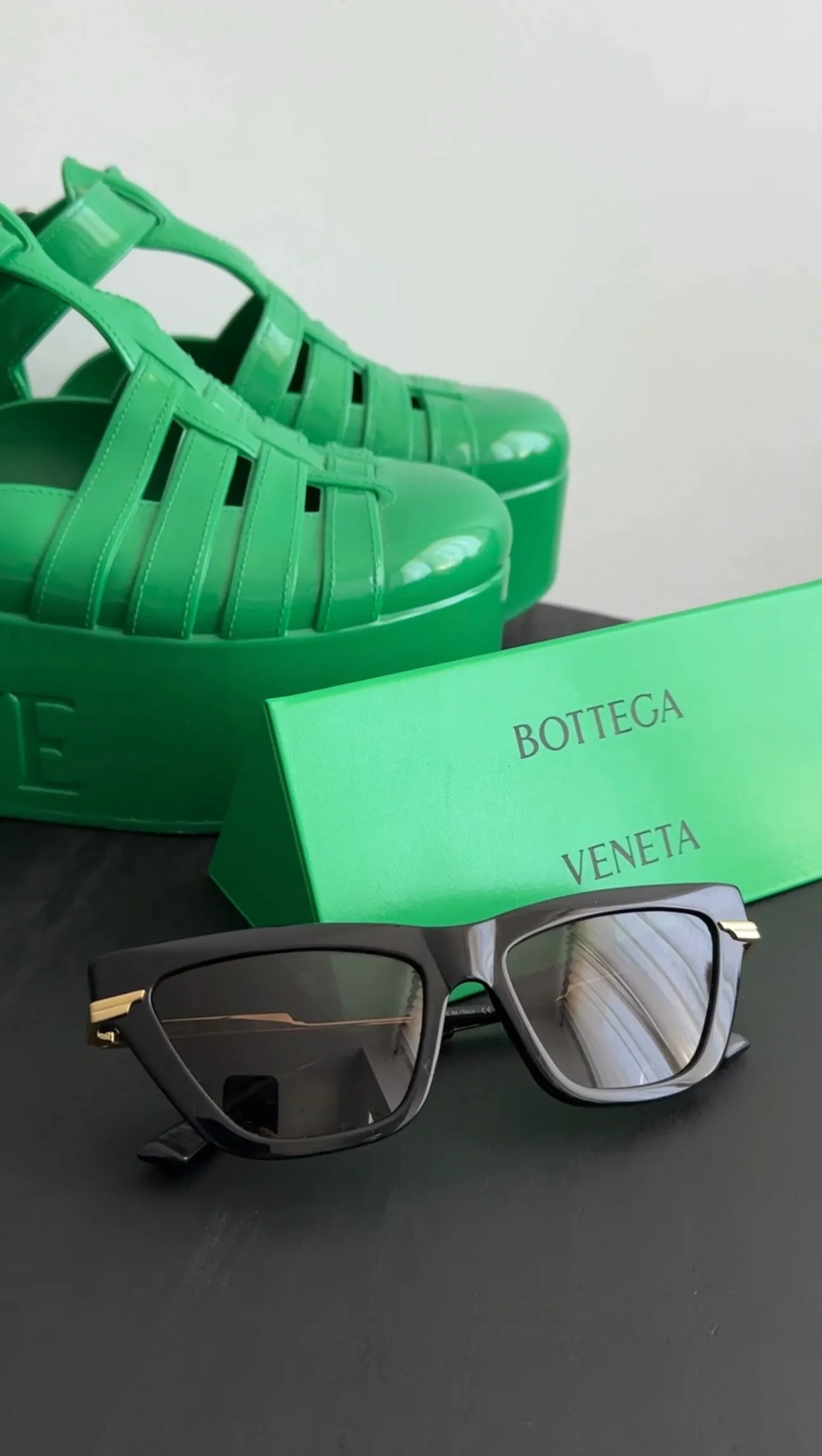 Bottega Veneta Black Cat Eye Sunglasses