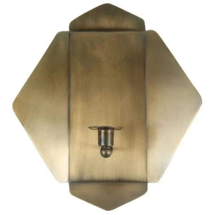 Brass Candle Sconce with Quadruple Fold Design