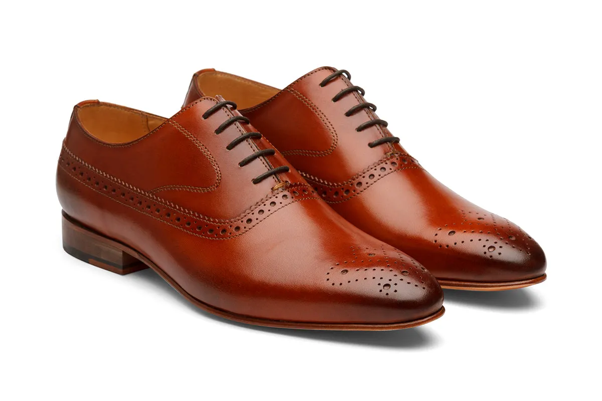 Brogue Oxford, Gimping, Medallion, Tan