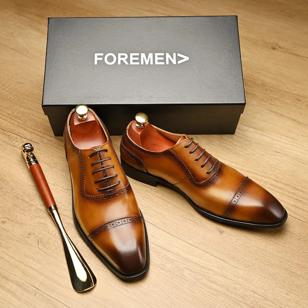 Brown Cap Toe Oxfords - the ALEX Collection